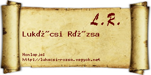 Lukácsi Rózsa névjegykártya